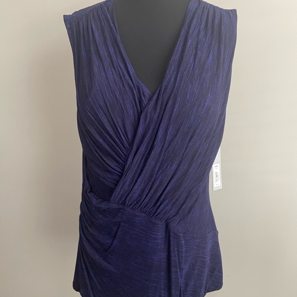 Apt. 9 Cobalt Blue Sleeveless Wrap Blouse